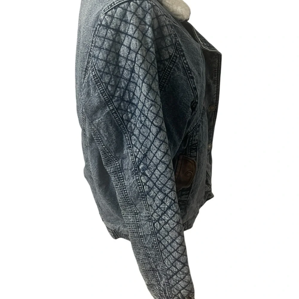 Vintage Ruth Douglas Sherpa Lined Denim Jacket Women Size Small Light Wash